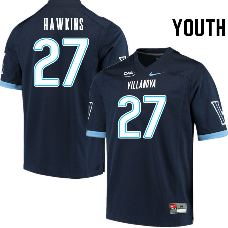 Youth #27 Anthony Hawkins Villanova Wildcats College Football Jerseys Stitched Sale-Navy